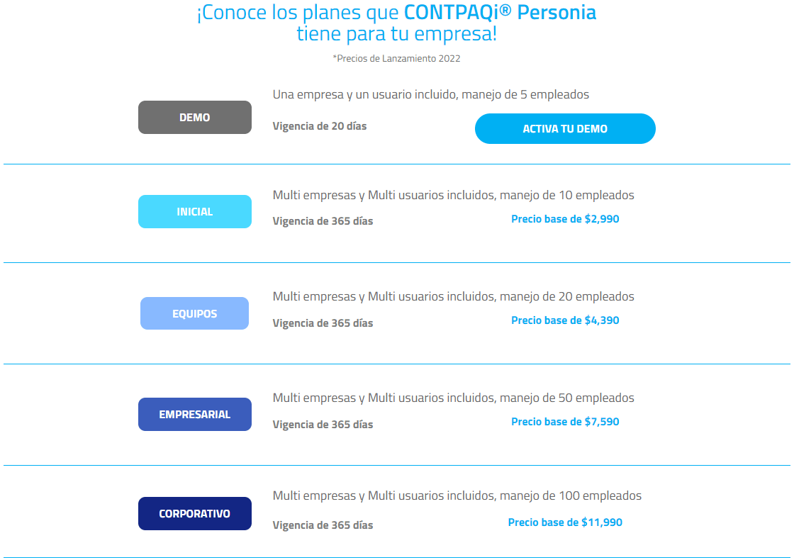 Planes Personia Contpaqi